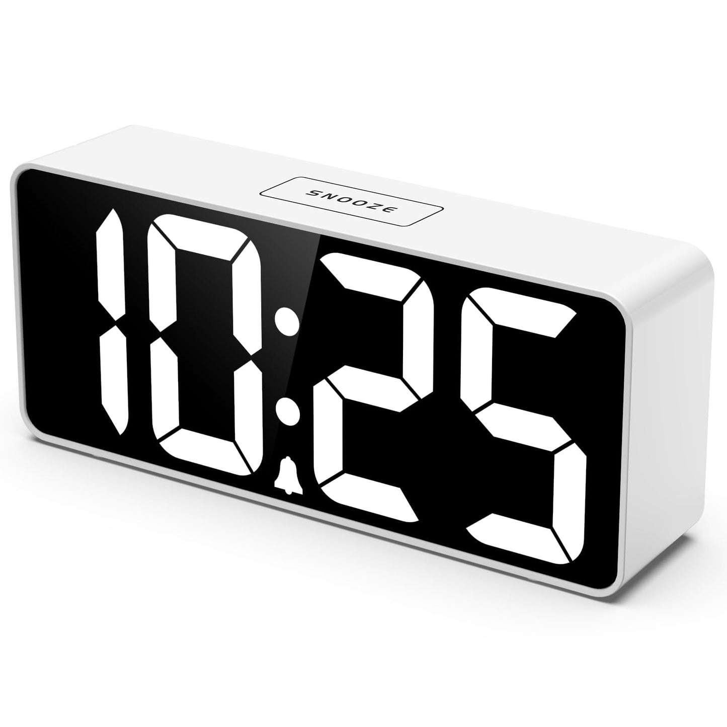 7.5 Inches Large Digital Alarm Clock for Seniors & Kids, 0-100% Dimmable Display, USB Charging Port, Adjustable Volume, Easy Operation, Snooze, Outlet Powered for Bedroom