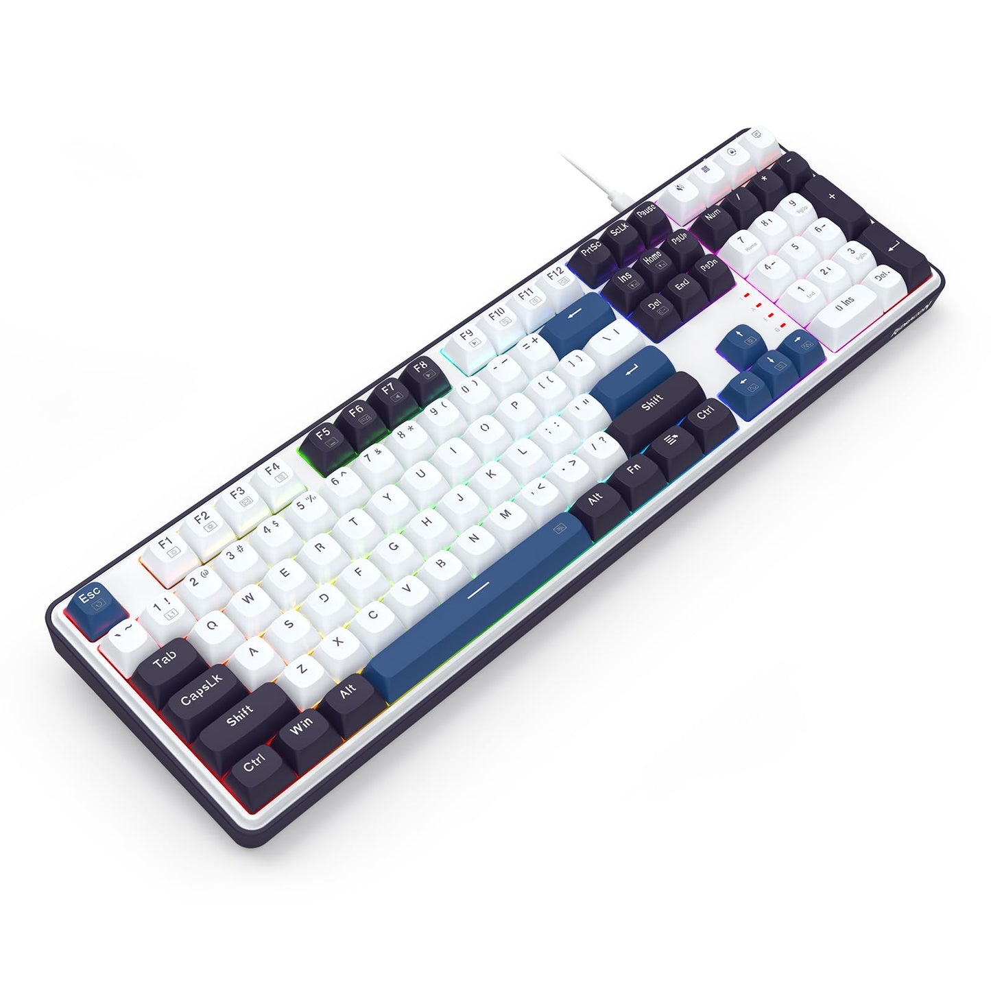 Redragon K668 RGB Gaming Keyboard, 104 Keys + Extra 4 Hotkeys Wired Mechanical Keyboard w/Sound Absorbing Foams, Upgraded Hot-swappable Socket, Mixed Color Keycaps x 2 Sets, Red Switch