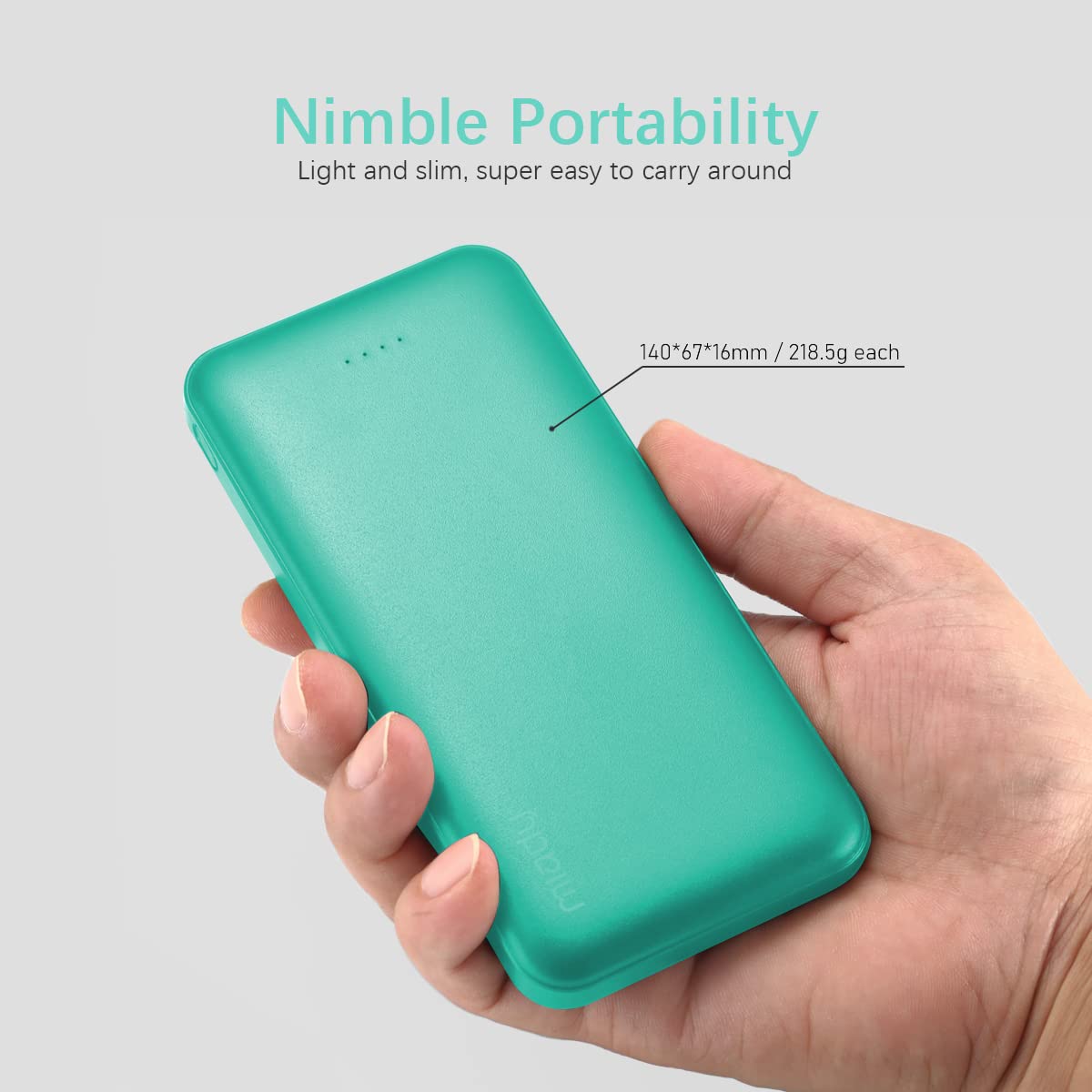 Miady 2-Pack 10000mAh Dual USB Portable Charger, USB-C Fast Charging Power Bank, Backup Charger for iPhone 15/14/13, Galaxy S23/22, Pixel and etc