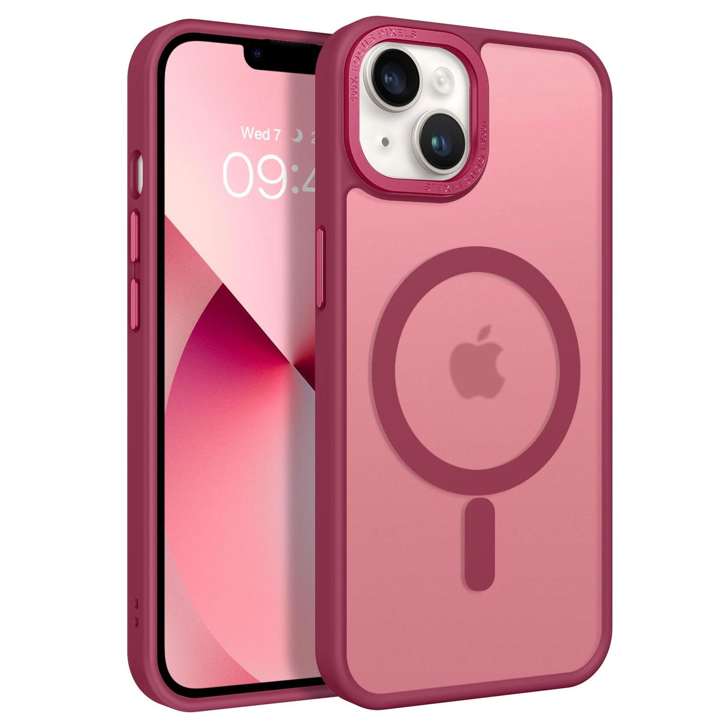 BENTOBEN Magnetic for iPhone 13 Case & iPhone 14 Case [Compatible with Magsafe] Translucent Matte Phone Case iPhone 13/14 Slim Fit Shockproof Women Men Protective Cover for iPhone 13/14 6.1", Hot Pink
