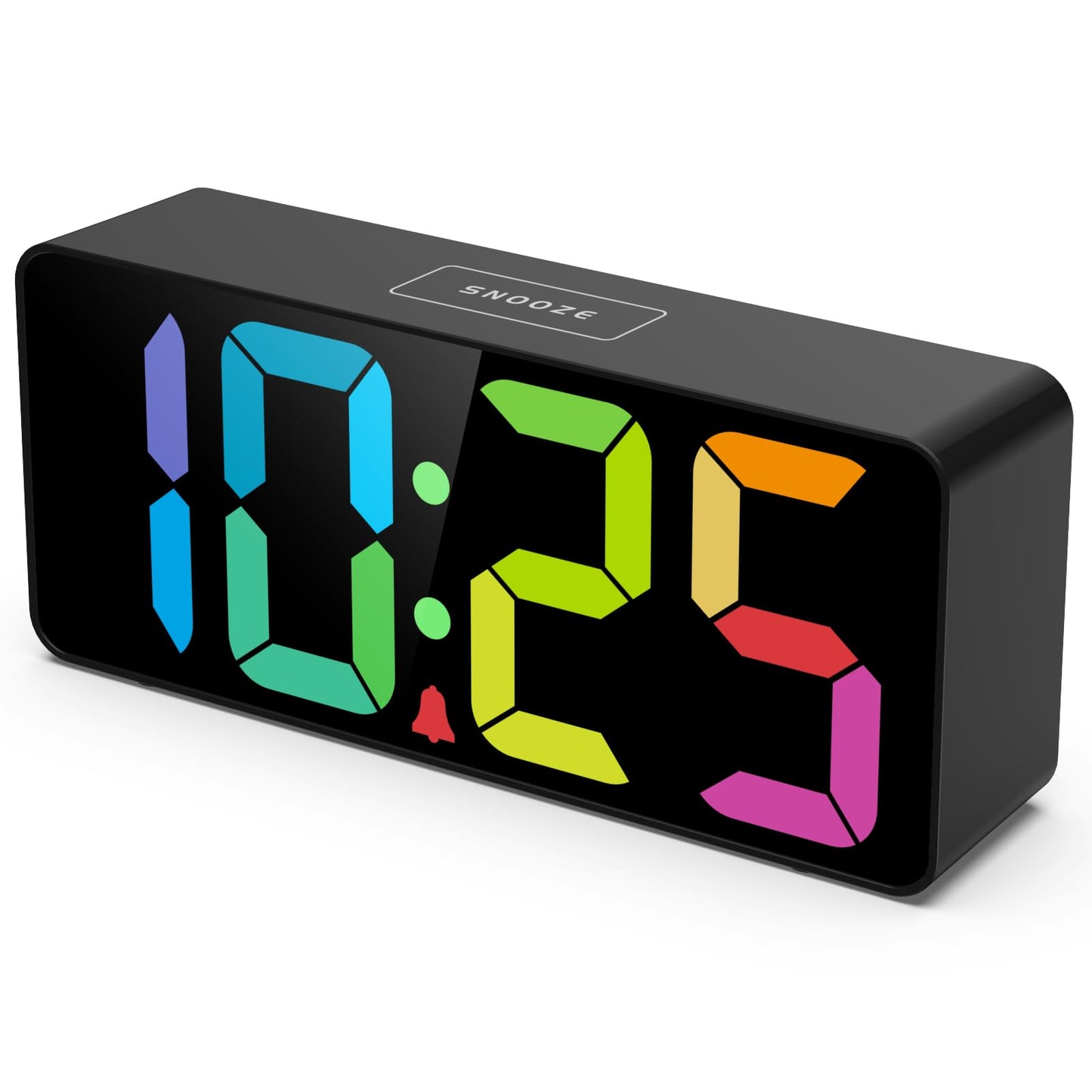 7.5 Inches Large Digital Alarm Clock for Seniors & Kids, 0-100% Dimmable Display, USB Charging Port, Adjustable Volume, Easy Operation, Snooze, Outlet Powered for Bedroom