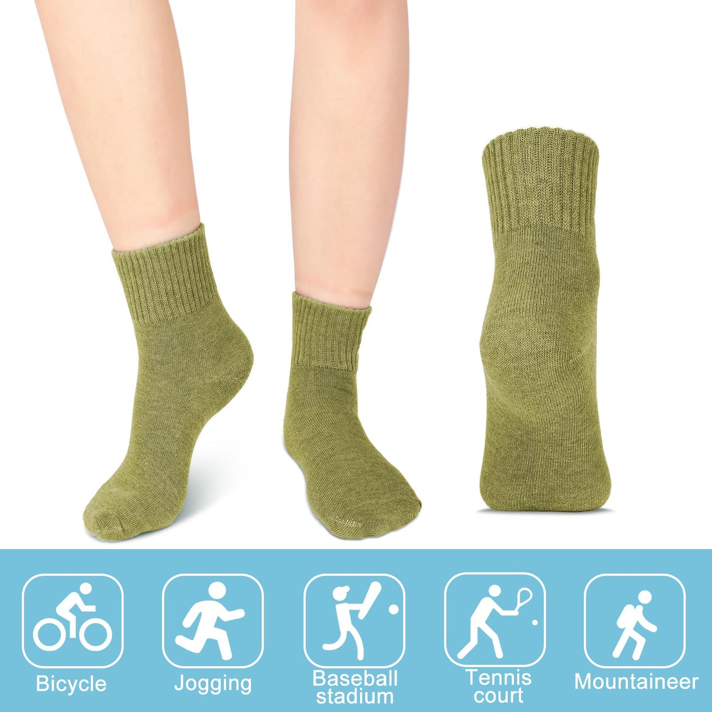 Eurzom 10 Pairs Socks Elastic Ankle Length Cotton Socks Aesthetic Socks Cute Socks Lightweight Low Cut Socks for Women Girl