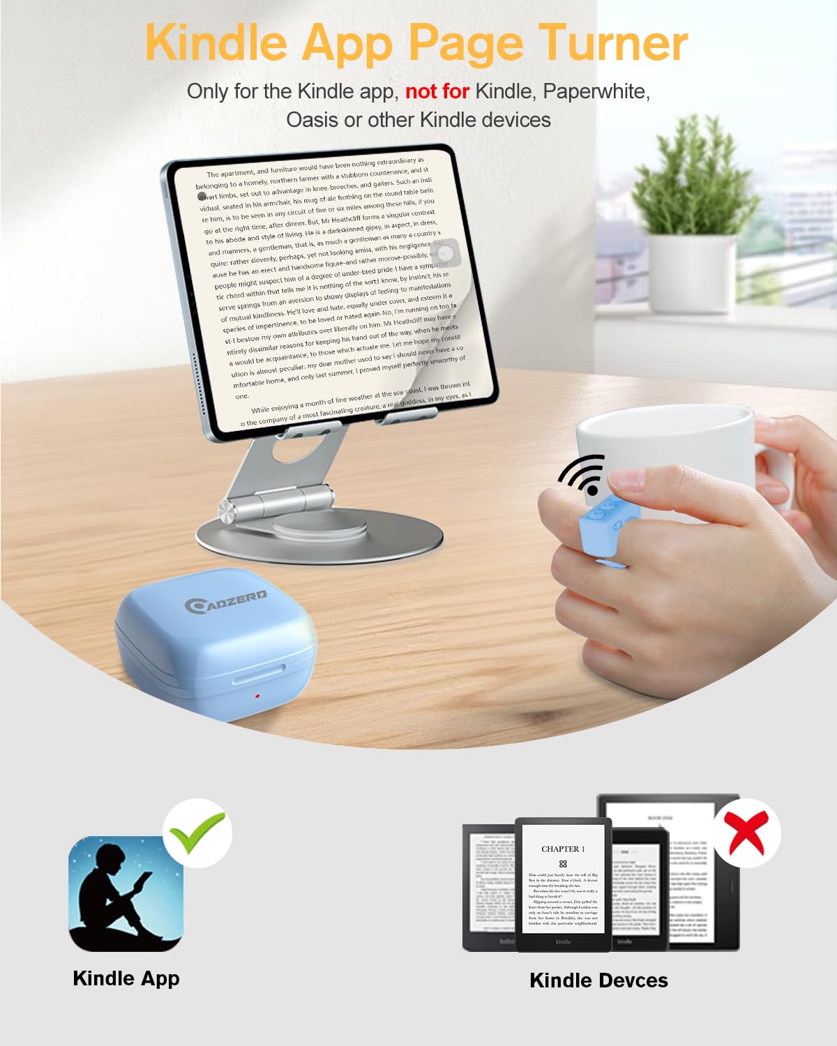 Remote Control for TikTok, Page Turner for Kindle App, Bluetooth Camera Video Recording Remote, Scrolling Ring for TIK Tok, iPhone, iPad, iOS, Android - Pink