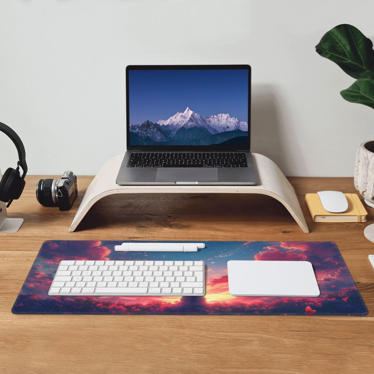 Japanese Mouse Pad, Large Japanese Desk Mat, XL Anime Gaming Keyboard Mat, Non-Slip Rubber Base, Big Extended Desk Protector for Home Office, 31.5”x11.8”