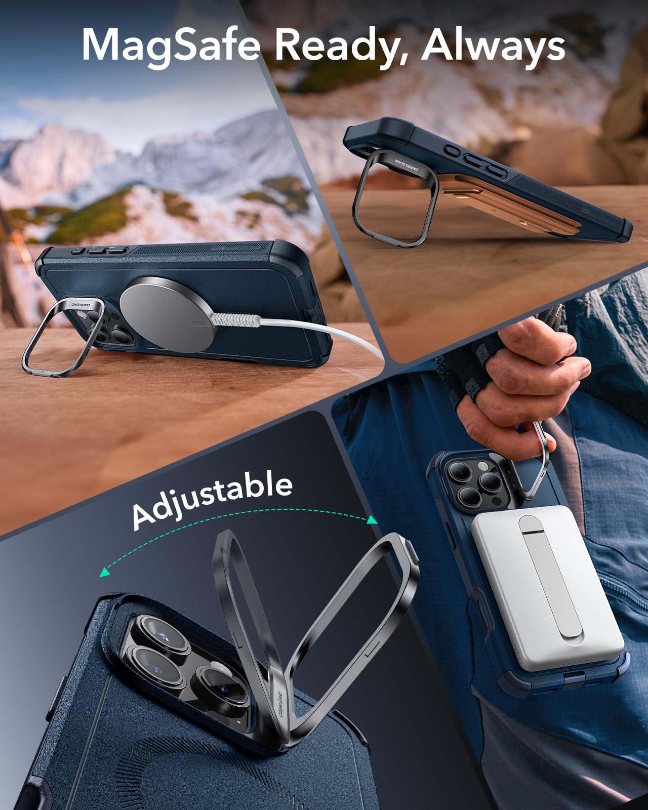 ESR Air Armor Case, Compatible with iPhone 13 Pro Max Case, Military-Grade Drop Protection, Shock-Absorbing Corners, Yellowing-Resistant Hard Back, Scratch Resistant, Clear