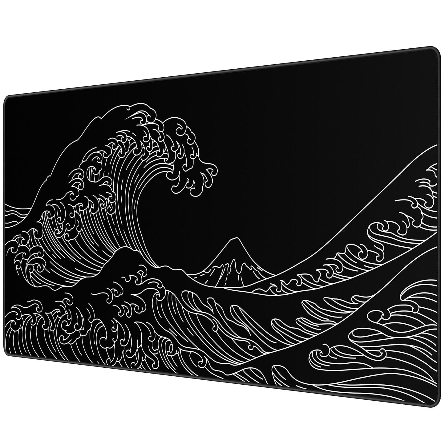 JIALONG Mouse Pad Large Gaming Desk Mat Extended Mousepad with Personalized Design Keyboard Pad for Laptop, Computer and PC - 35.4 x 15.7 inches Black World Map