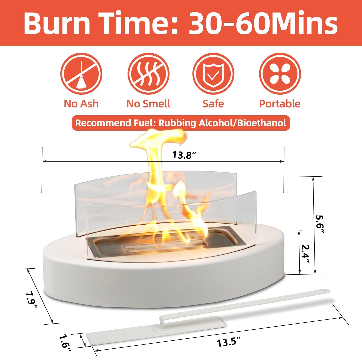 2024 New Tabletop Fire Pit,Woodgrain Portable Table Top Firepit Outdoor Indoor Table top Fireplace Smores Maker for Family Dinner Party Patio Balcony Backyard Housewarming Table Decor