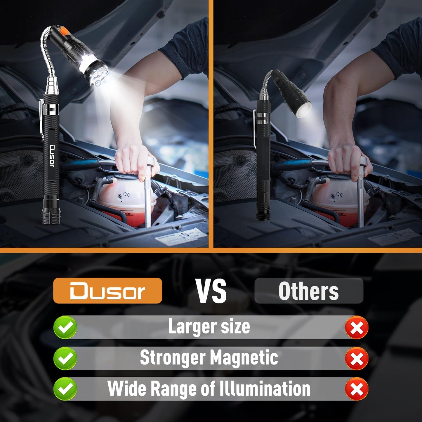 Dusor Stocking Stuffers for Adults Men, Gifts for Men Magnetic Pickup Tool, White Elephant Gifts for Dad Him, Mens Gifts for Christmas, Dad Gifts for Men Who Have Everything Cool Gadgets Tools for Men