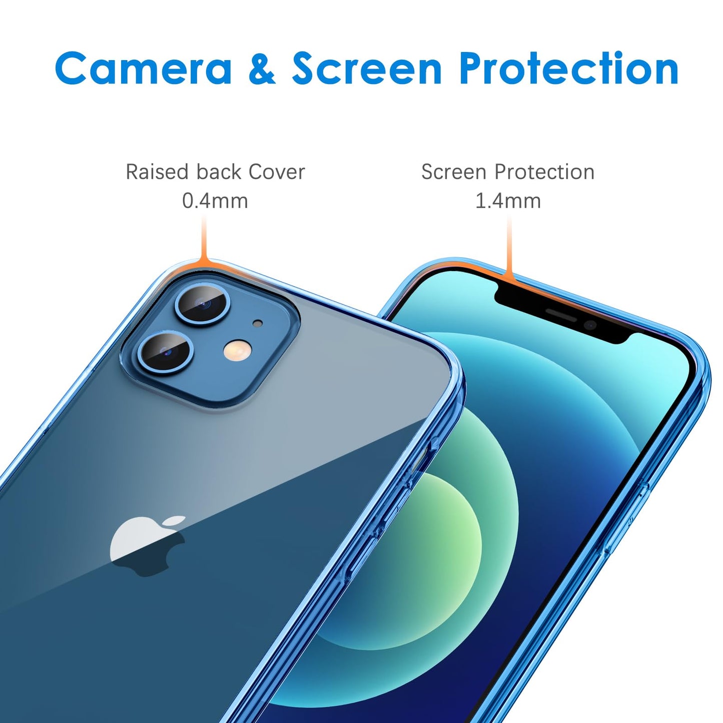 JETech Case for iPhone 12/12 Pro 6.1-Inch, Non-Yellowing Shockproof Phone Bumper Cover, Anti-Scratch Clear Back (HD Clear)