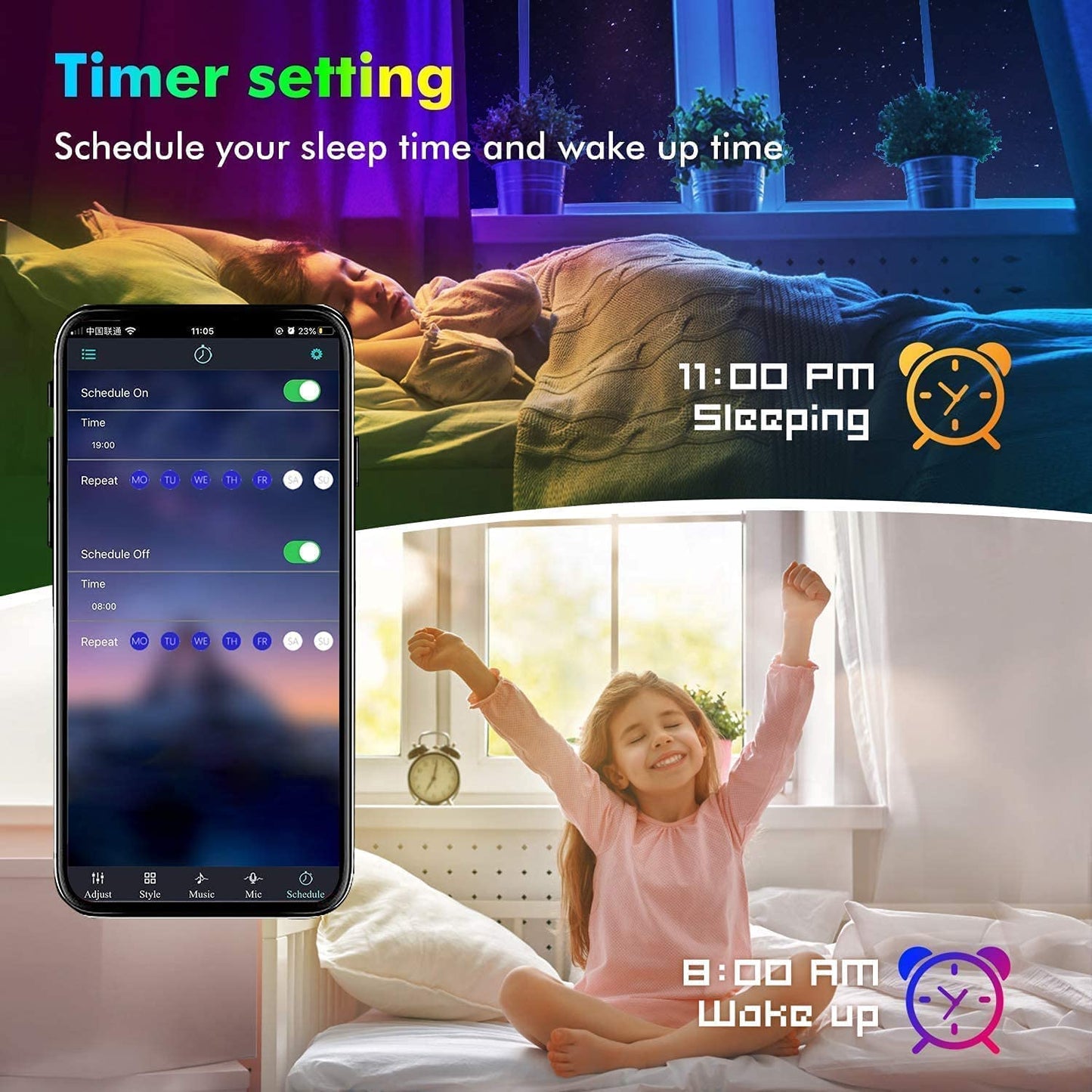 KEELIXIN 65.6ft LED Lights for Bedroom, Music Sync RGB LED Strip Lights with APP & Remote Control, Luces LED para Cuarto, Bluetooth LED Lights for Room, Home Decoration