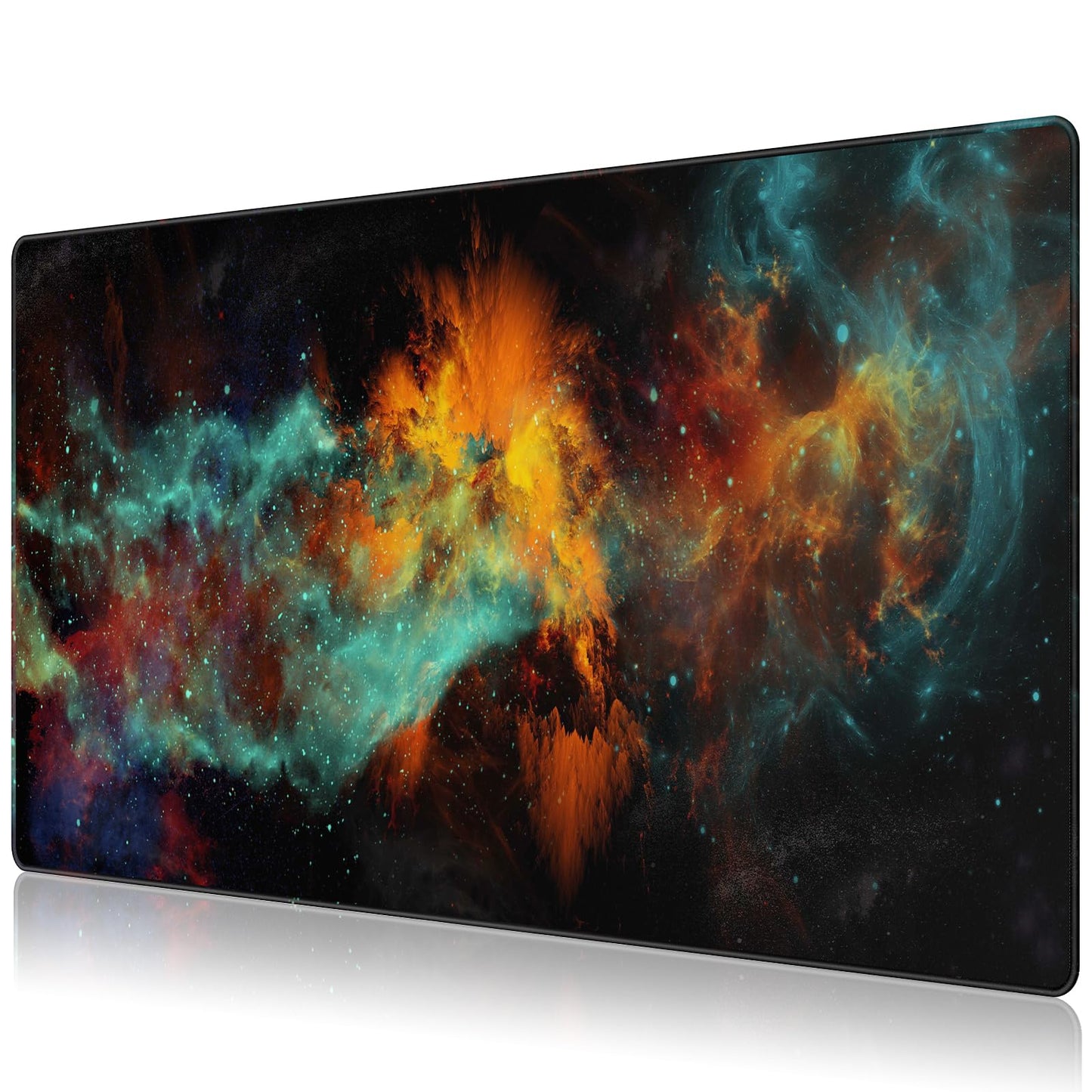 JIALONG Mouse Pad Large Gaming Desk Mat Extended Mousepad with Personalized Design Keyboard Pad for Laptop, Computer and PC - 35.4 x 15.7 inches Black World Map