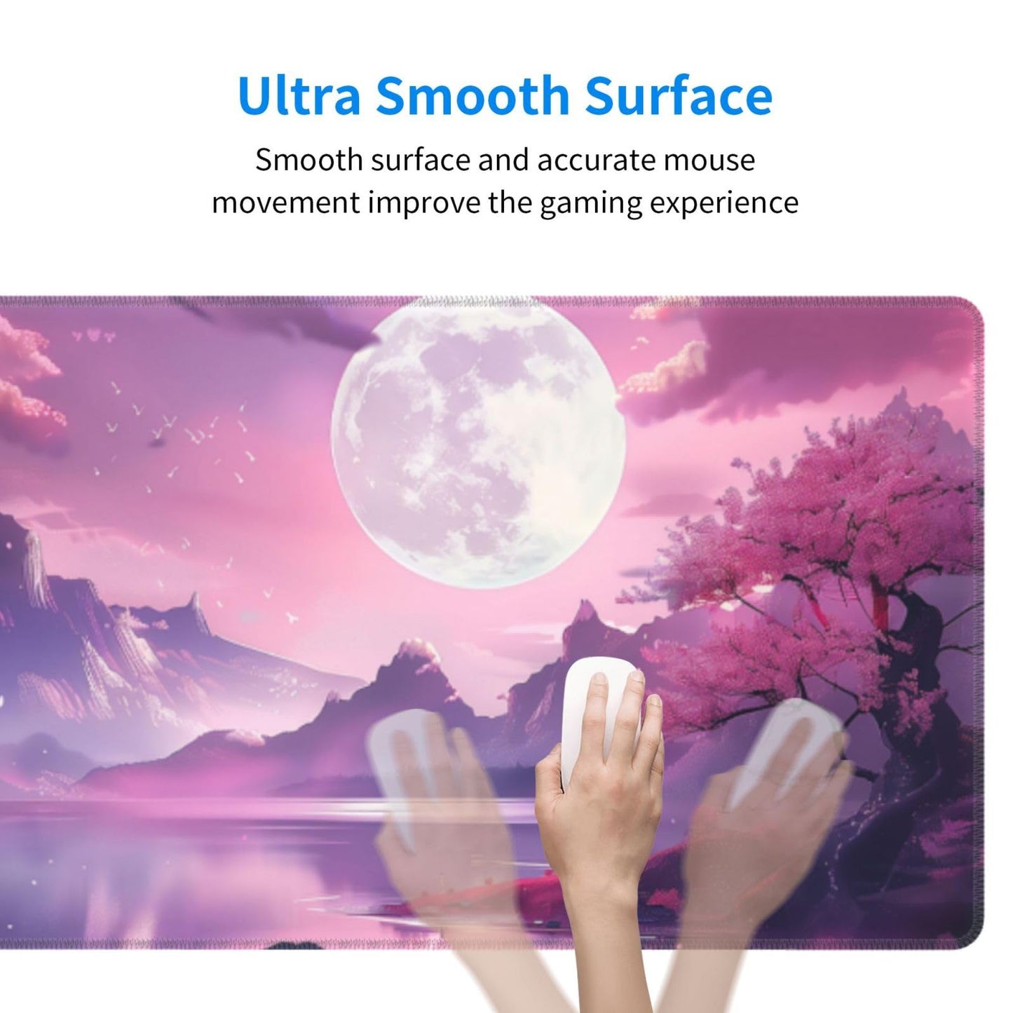 Japanese Mouse Pad, Large Japanese Desk Mat, XL Anime Gaming Keyboard Mat, Non-Slip Rubber Base, Big Extended Desk Protector for Home Office, 31.5”x11.8”