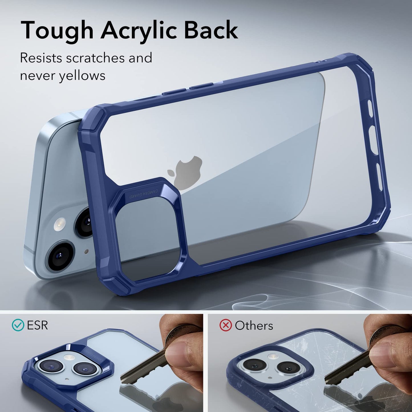 ESR Air Armor Case, Compatible with iPhone 13 Pro Max Case, Military-Grade Drop Protection, Shock-Absorbing Corners, Yellowing-Resistant Hard Back, Scratch Resistant, Clear