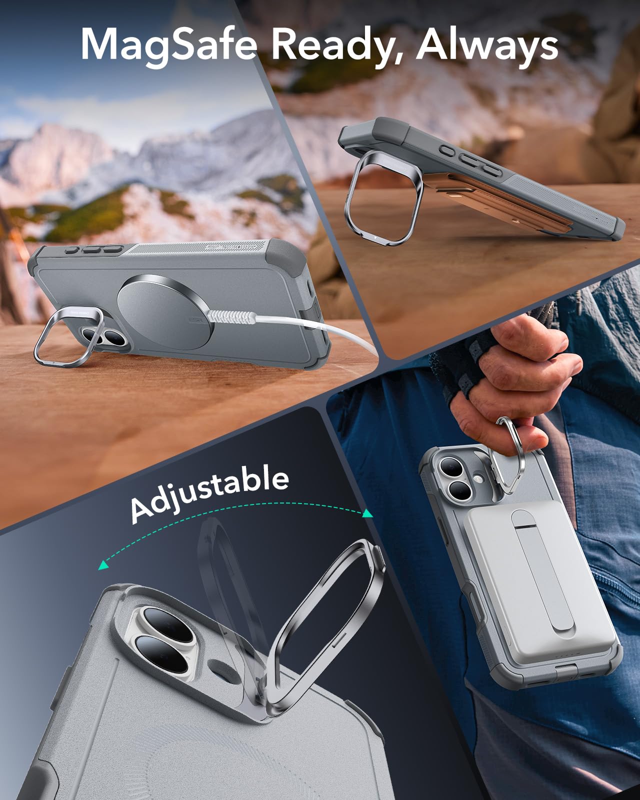 ESR Air Armor Case, Compatible with iPhone 13 Pro Max Case, Military-Grade Drop Protection, Shock-Absorbing Corners, Yellowing-Resistant Hard Back, Scratch Resistant, Clear