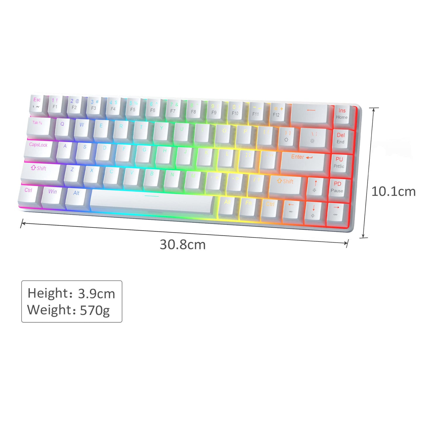 MageGee Portable 60% Mechanical Gaming Keyboard, MK-Box LED Backlit Compact 68 Keys Mini Wired Office Keyboard with Red Switch for Windows Laptop PC Mac - Black/Grey