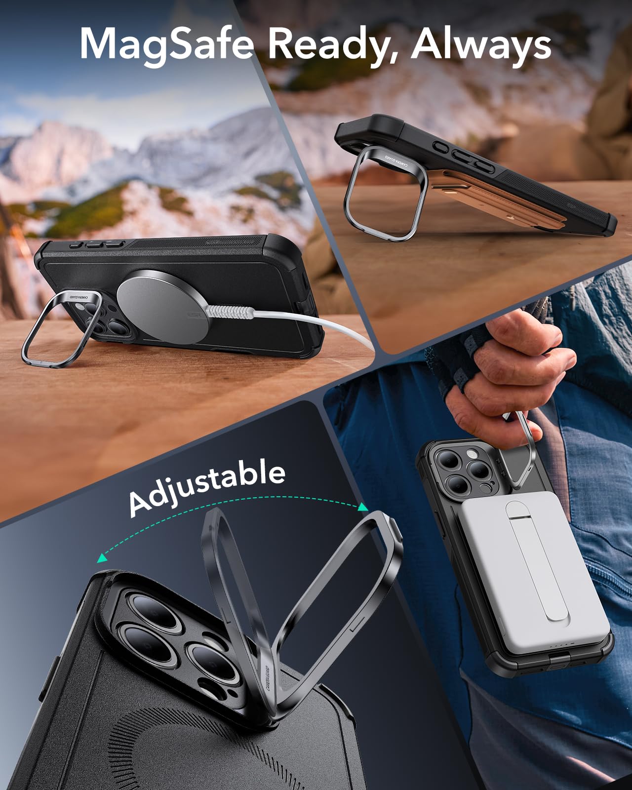 ESR Air Armor Case, Compatible with iPhone 13 Pro Max Case, Military-Grade Drop Protection, Shock-Absorbing Corners, Yellowing-Resistant Hard Back, Scratch Resistant, Clear