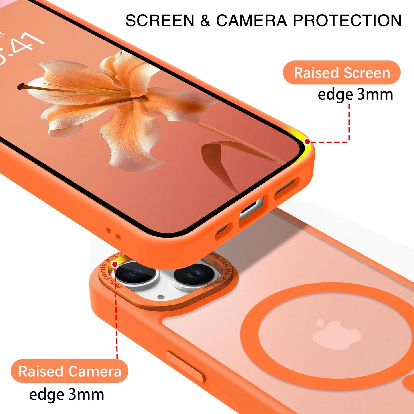 BENTOBEN Magnetic for iPhone 13 Case & iPhone 14 Case [Compatible with Magsafe] Translucent Matte Phone Case iPhone 13/14 Slim Fit Shockproof Women Men Protective Cover for iPhone 13/14 6.1", Hot Pink