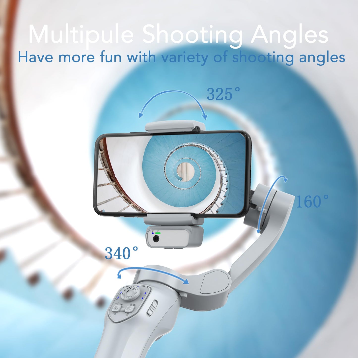 3-Axis Phone Gimbal with Magnetic AI Active Tracker,Gimbal Stabilizer for Smartphone with Fill Light,Phone Stabilizer for Video Recording,Gimbal for Android&iPhone,TikTok YouTube Vlogging Kit