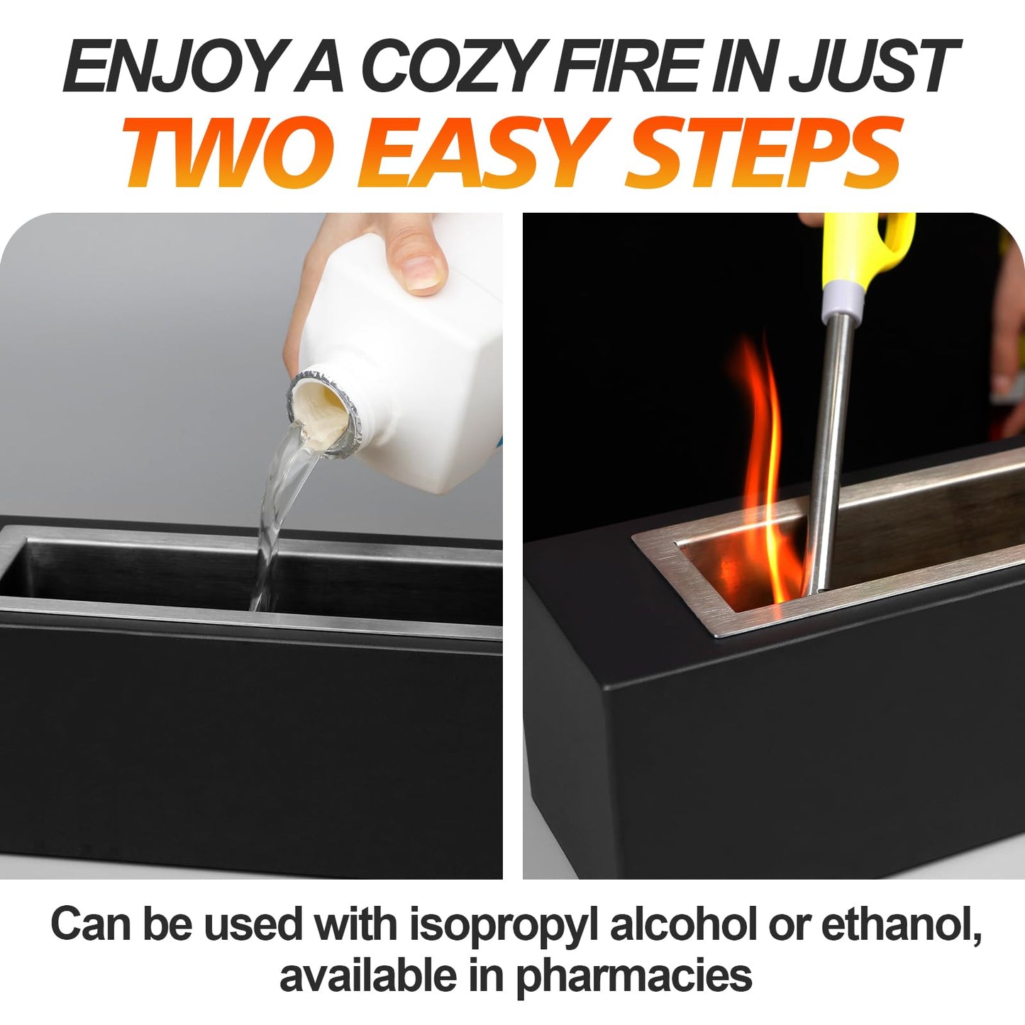 2024 New Tabletop Fire Pit,Woodgrain Portable Table Top Firepit Outdoor Indoor Table top Fireplace Smores Maker for Family Dinner Party Patio Balcony Backyard Housewarming Table Decor