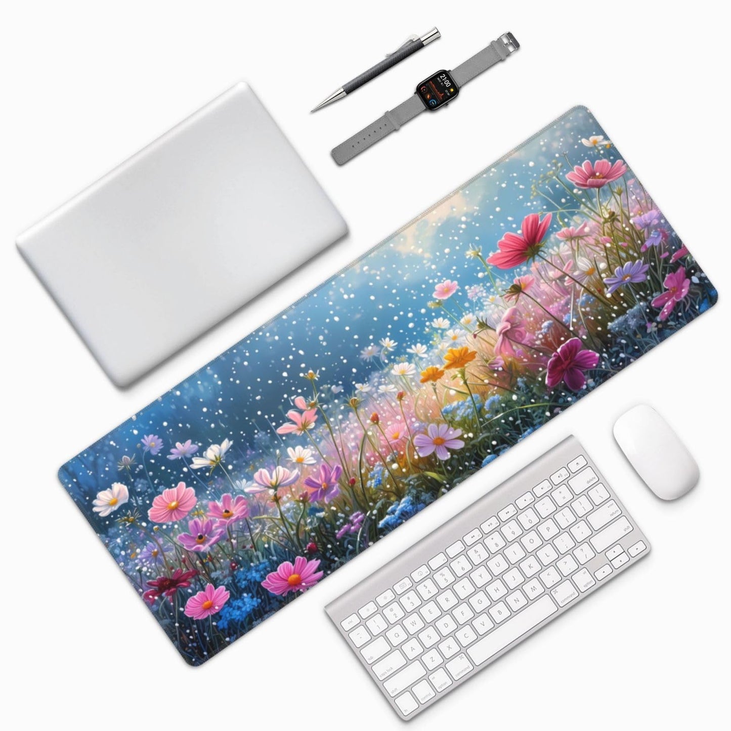 Japanese Mouse Pad, Large Japanese Desk Mat, XL Anime Gaming Keyboard Mat, Non-Slip Rubber Base, Big Extended Desk Protector for Home Office, 31.5”x11.8”