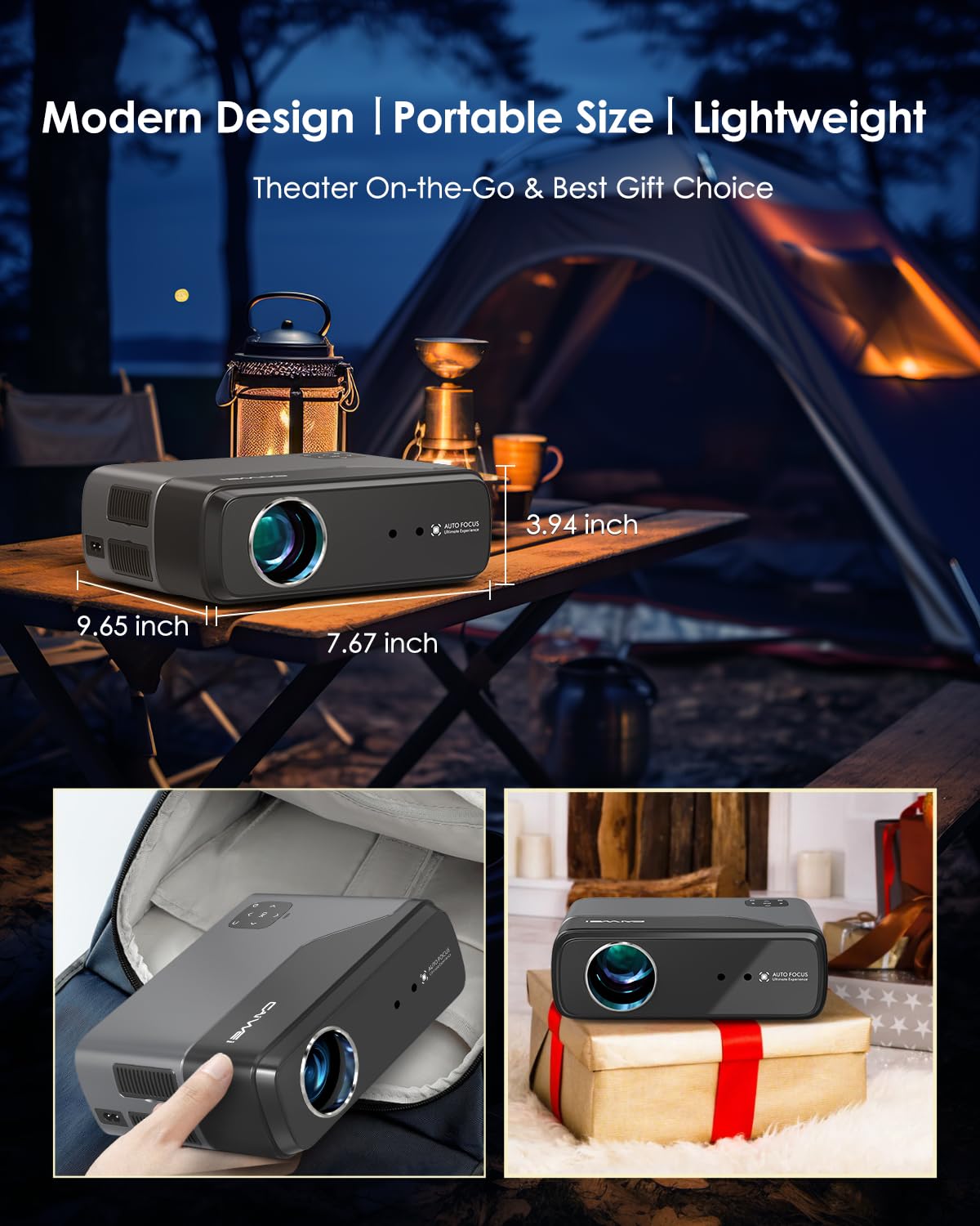 Smart 4K Projector 1400ANSI Daytime Viewing,High Brightness Movie Projetcor with WIFI6 Bluetooth NFC Casting for 300Inch Display 5G Home Theater Outdoor Projector with Netflix Disney+ Youtube Apps