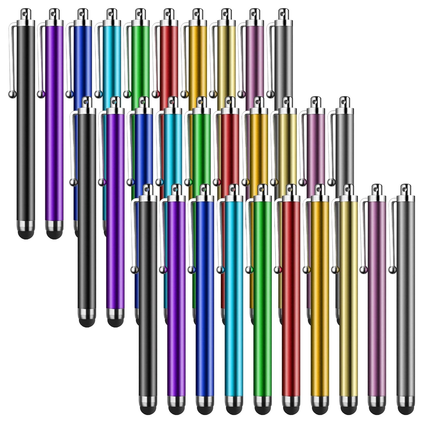 Stylus Pen [10 Pack] Universal Capacitive Touch Screen Pens for Tablets, iPad Mini, iPad Pro, iPad Air, Smartphones, Samsung Galaxy - Multiple Colors