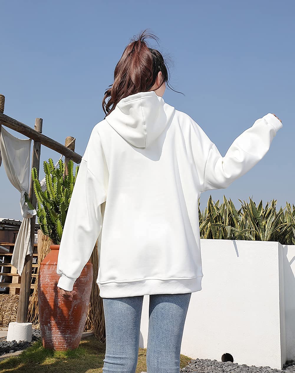 Rose Embroidered Hoodie For Men Women Long Sleeve Letters Printed Hip Hop Hoodie Hooded Sweatshirt