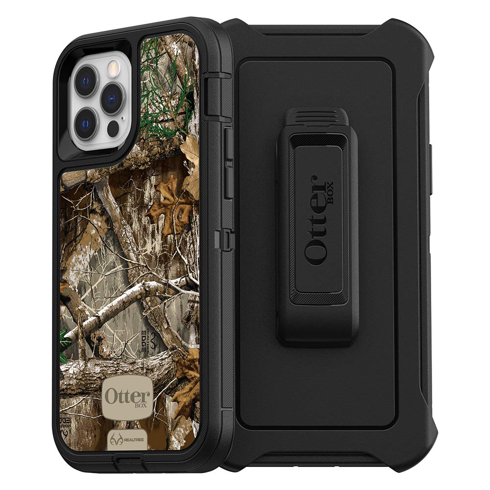 OtterBox iPhone 12 & iPhone 12 Pro Defender Series Case - Black, Rugged & Durable, with Port Protection, Includes Holster Clip Kickstand