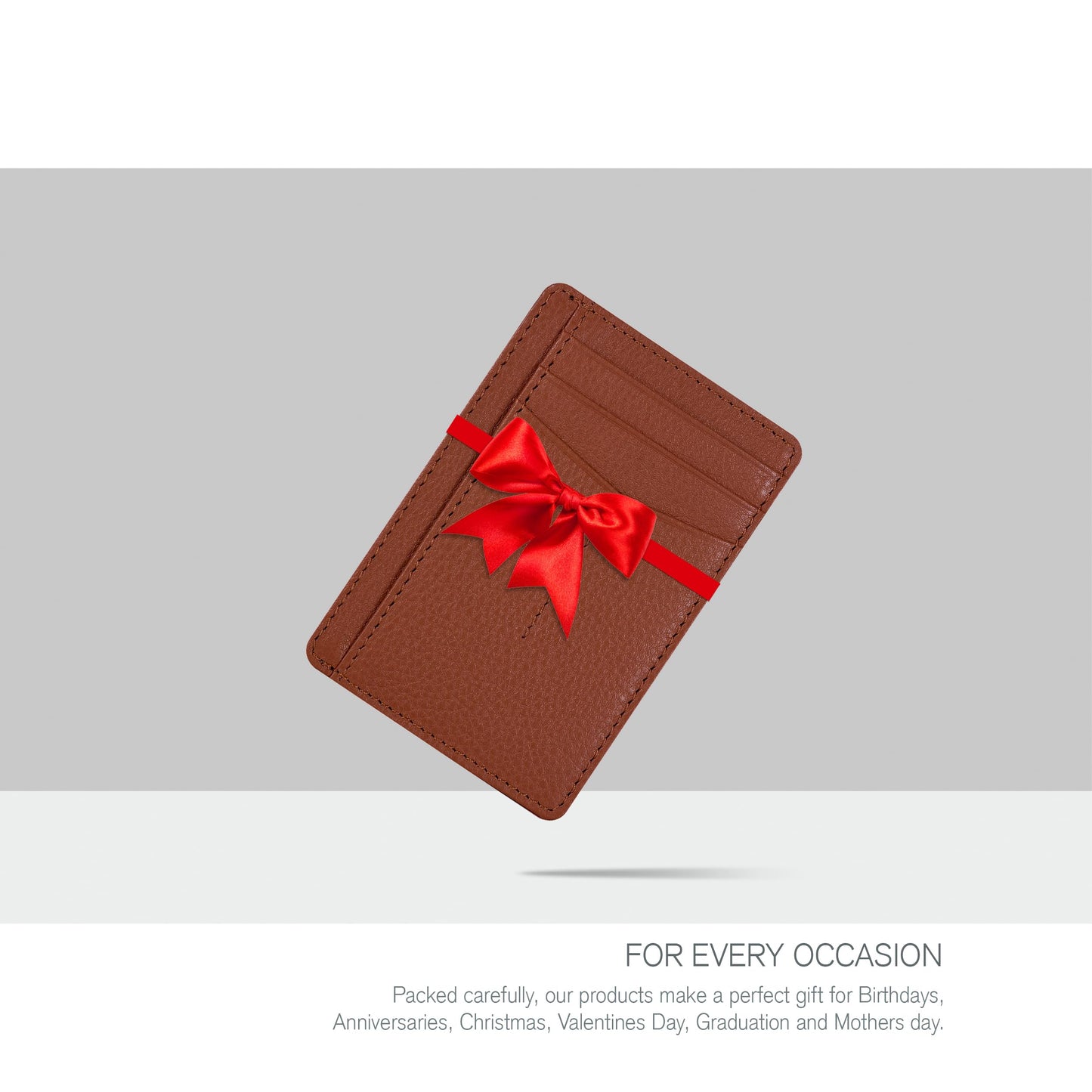 Leather Minimalist Wallet for Men & Women RFID Front Pocket Leather Card Holder Wallets