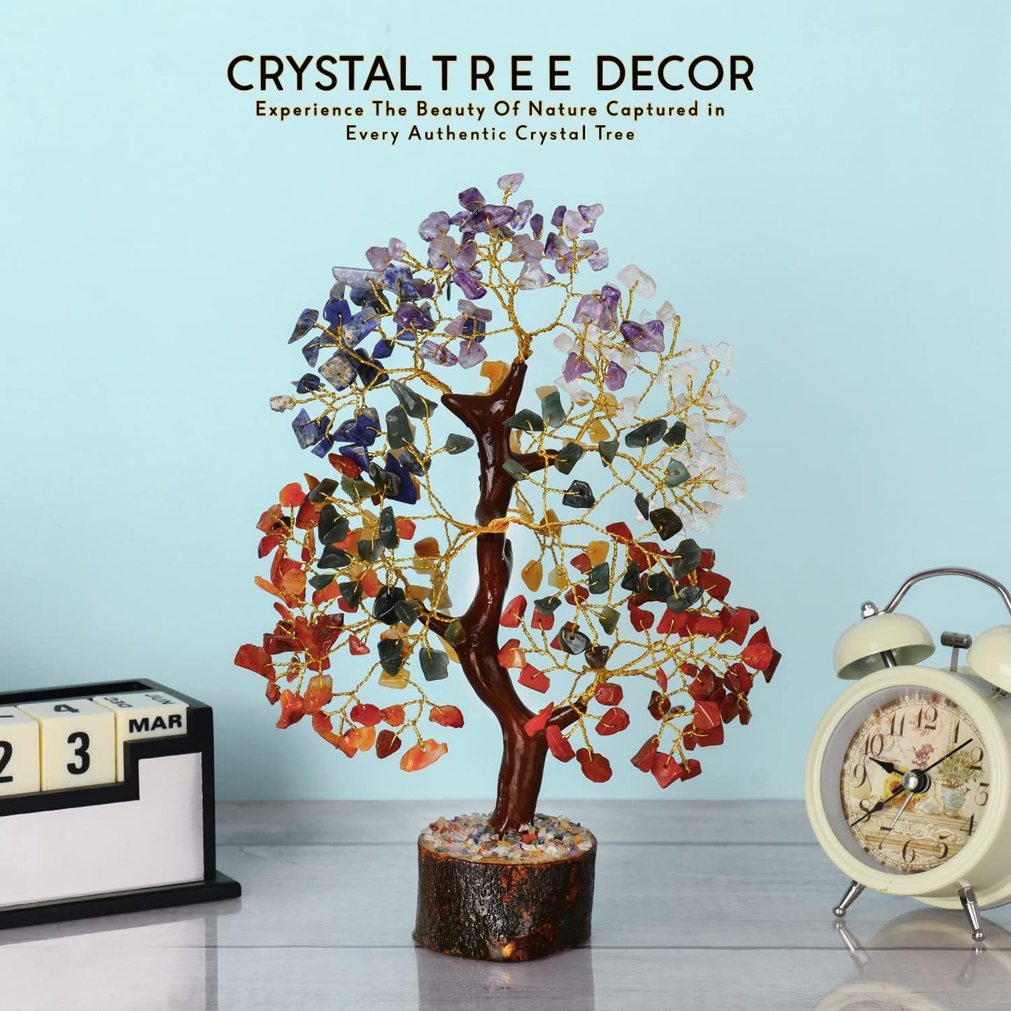 Seven Chakra Tree - Crystal Tree for Postive Energy - 7 Chakra Tree Of Life - Chakra Tree - Feng Shui Energy Crystals - Gemstone Tree - Fengshui Decor - Crystal Gifts - Housewarming Gift for Women