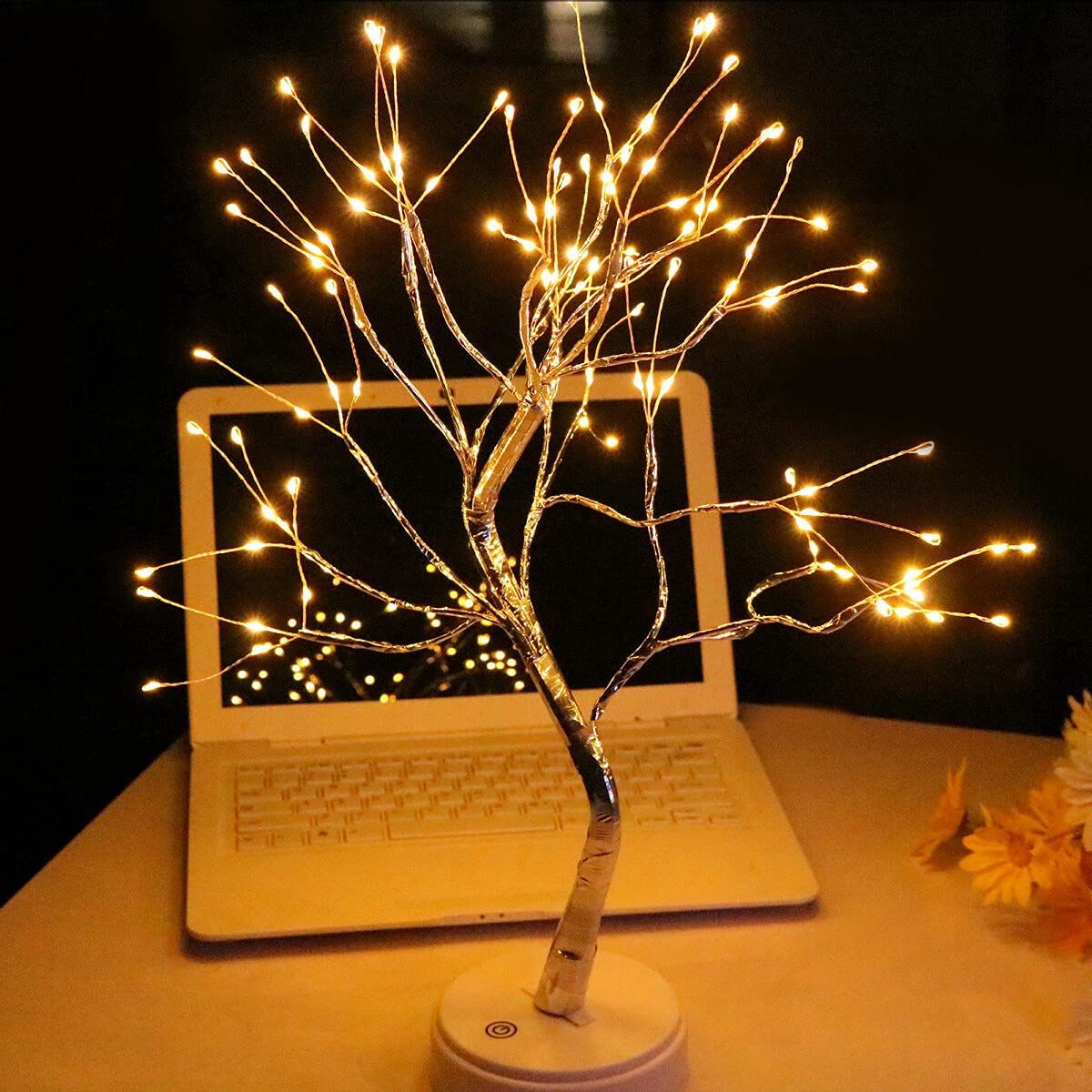 OTAVILEM LED Tabletop Bonsai Tree Light, Aesthetic Tree Lamps for Living Room, Cute Night Light, Battery/USB Operated, DIY Artificial Tree Lamp for Bedroom, Desktop,Christmas, Room Decor