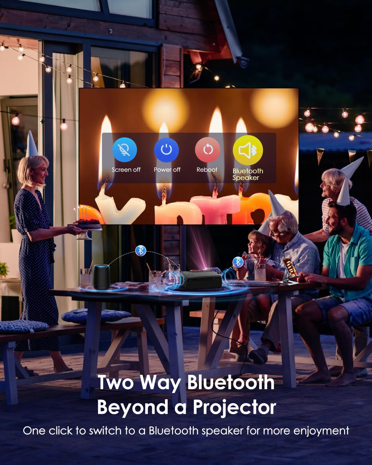 Smart 4K Projector 1400ANSI Daytime Viewing,High Brightness Movie Projetcor with WIFI6 Bluetooth NFC Casting for 300Inch Display 5G Home Theater Outdoor Projector with Netflix Disney+ Youtube Apps