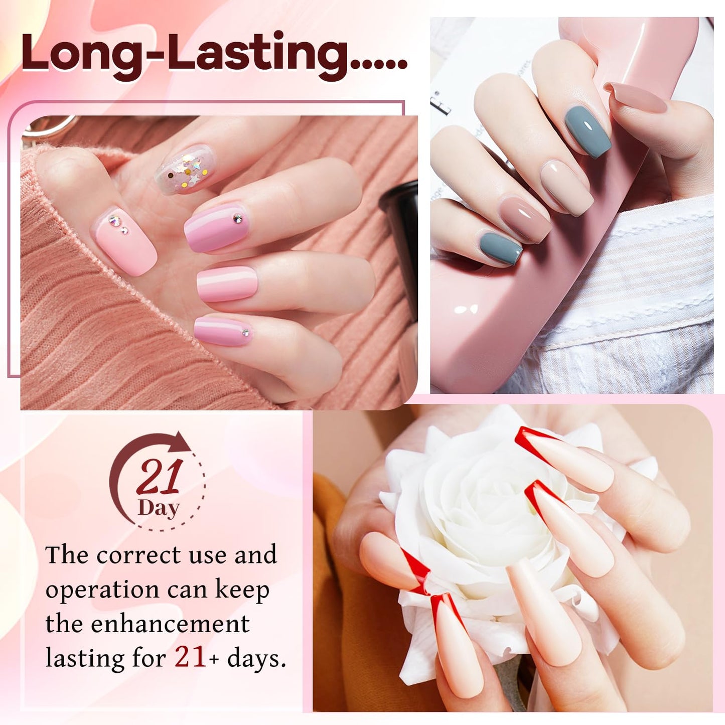 JODSONE 23 PCS Gel Nail Polish Kit with U V Light Popular Color with Durable Base Coat Matte Glossy Top Coat