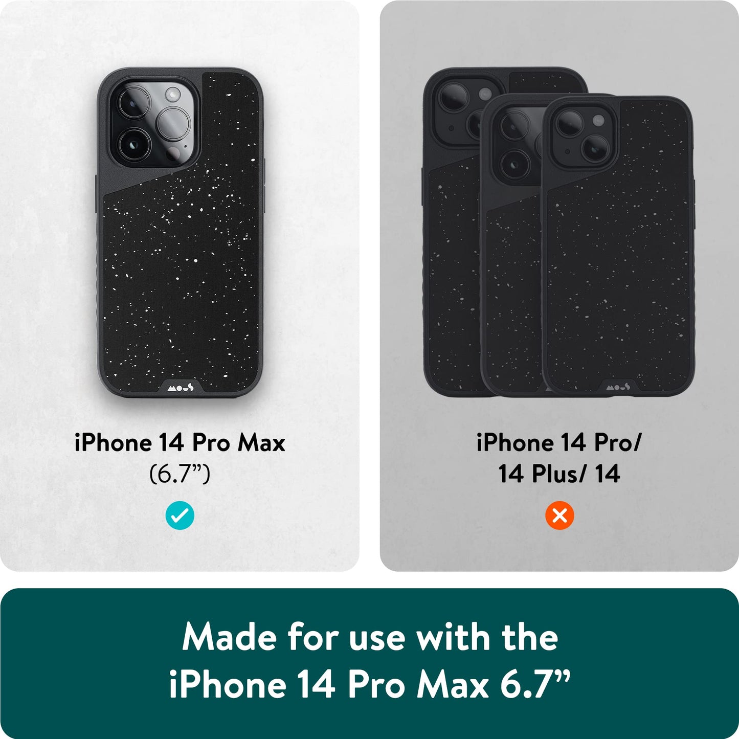 Mous - Case for iPhone 14 - Black Leather - Limitless 5.0 - Protective iPhone 14 Case MagSafe Compatible - Shockproof Phone Cover