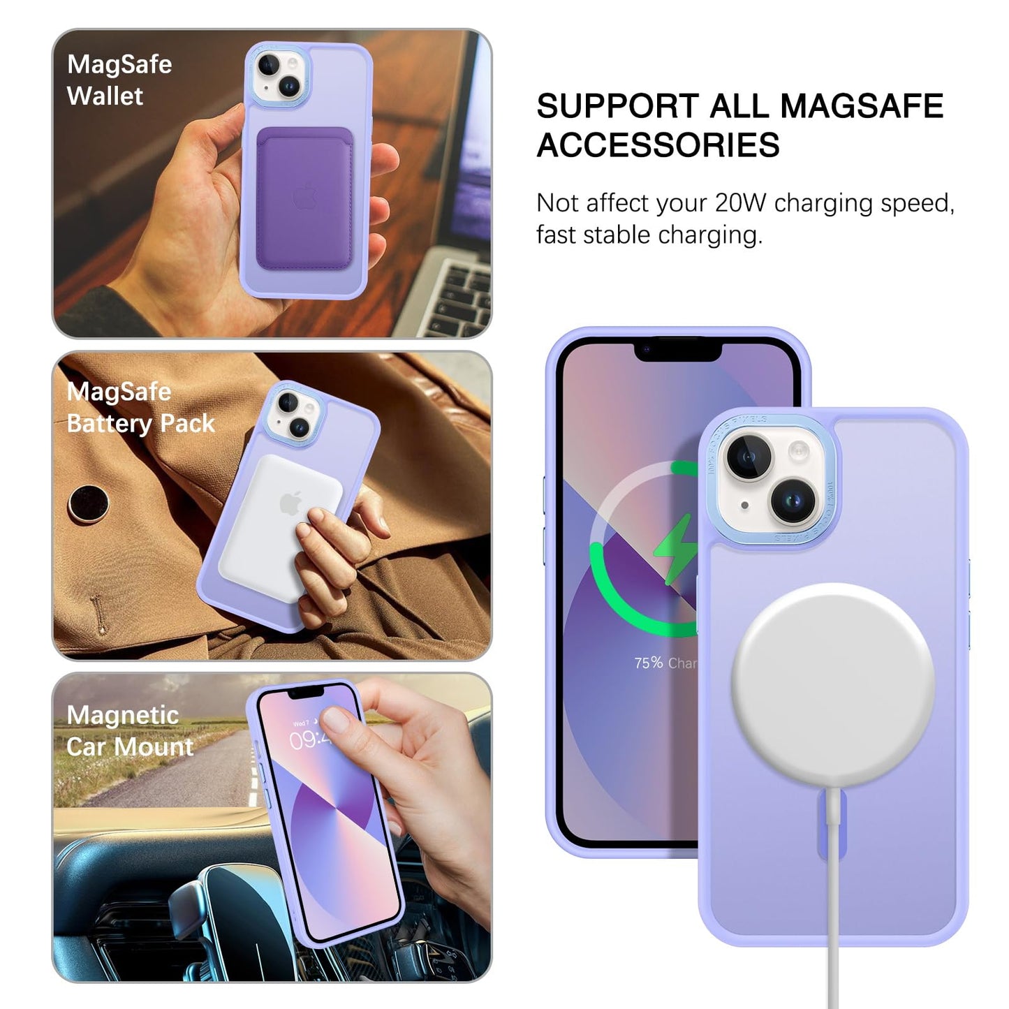 BENTOBEN Magnetic for iPhone 13 Case & iPhone 14 Case [Compatible with Magsafe] Translucent Matte Phone Case iPhone 13/14 Slim Fit Shockproof Women Men Protective Cover for iPhone 13/14 6.1", Hot Pink