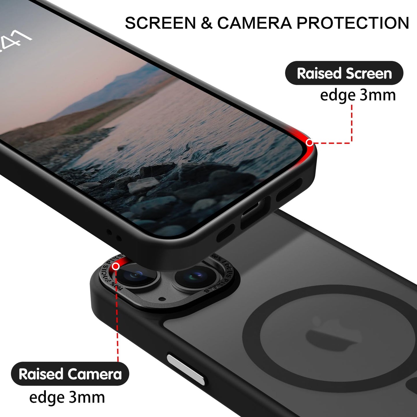 BENTOBEN Magnetic for iPhone 13 Case & iPhone 14 Case [Compatible with Magsafe] Translucent Matte Phone Case iPhone 13/14 Slim Fit Shockproof Women Men Protective Cover for iPhone 13/14 6.1", Hot Pink