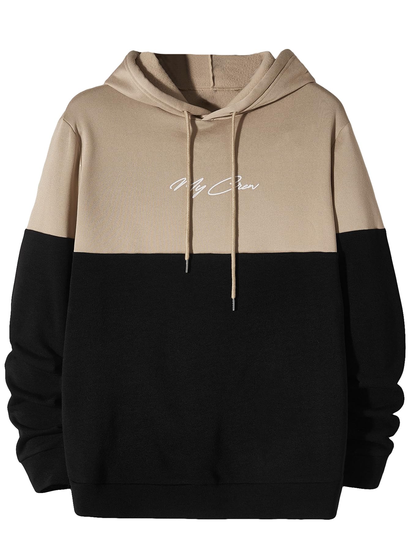 Floerns Men's Graphic Print Long Sleeve Drawstring Hoodie Pullover Sweatshirt