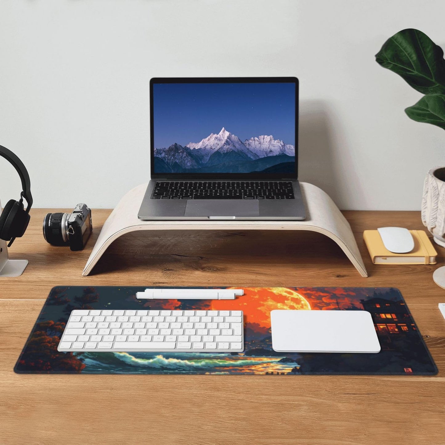 Japanese Mouse Pad, Large Japanese Desk Mat, XL Anime Gaming Keyboard Mat, Non-Slip Rubber Base, Big Extended Desk Protector for Home Office, 31.5”x11.8”
