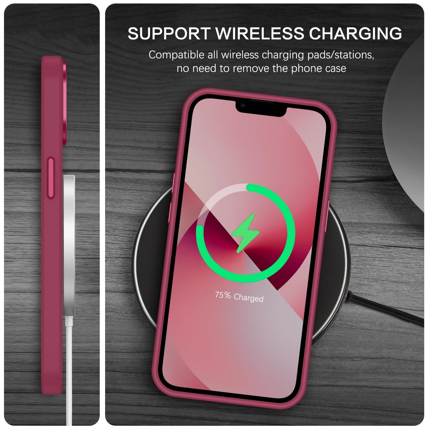BENTOBEN Magnetic for iPhone 13 Case & iPhone 14 Case [Compatible with Magsafe] Translucent Matte Phone Case iPhone 13/14 Slim Fit Shockproof Women Men Protective Cover for iPhone 13/14 6.1", Hot Pink