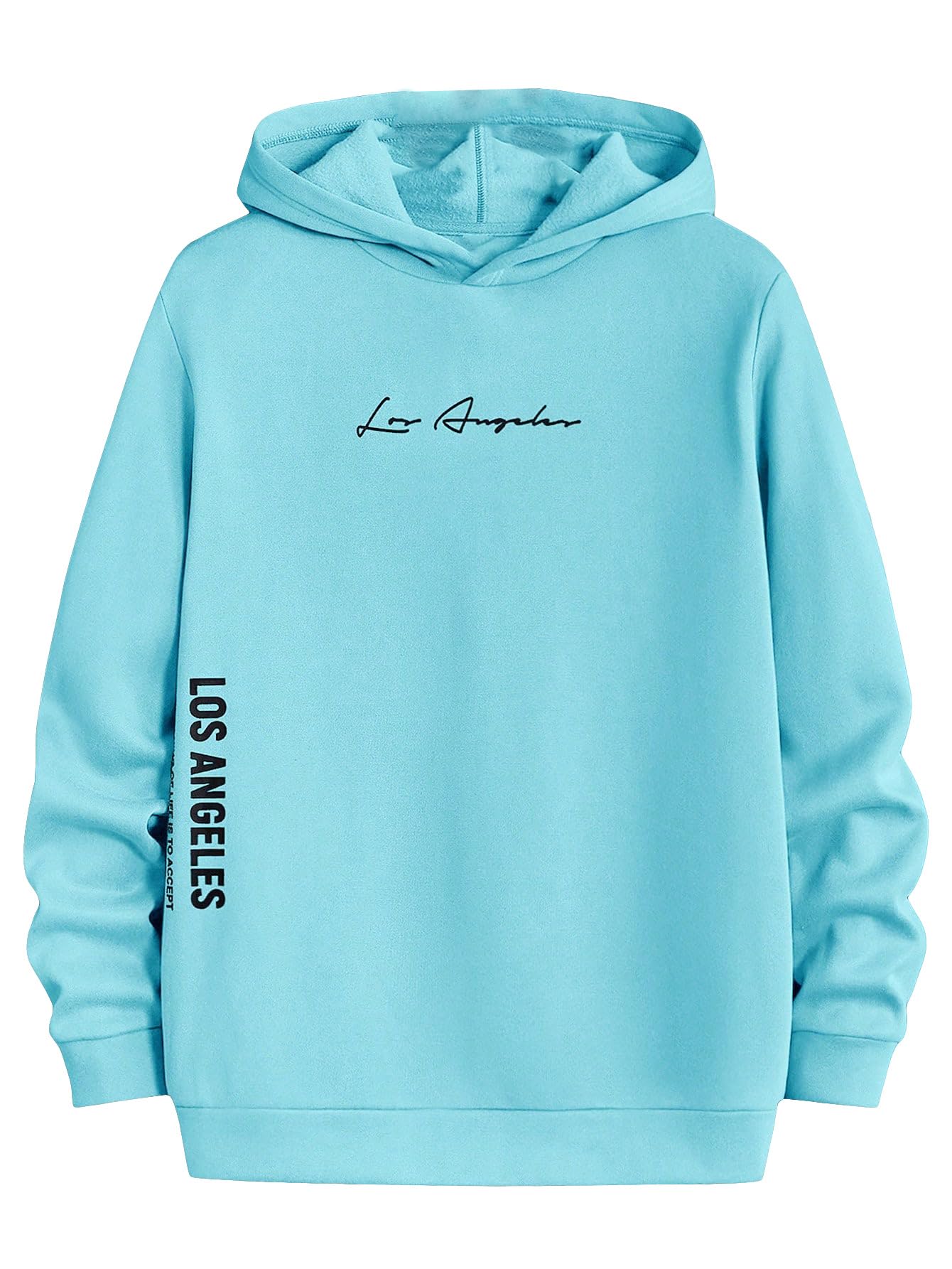 Floerns Men's Graphic Print Long Sleeve Drawstring Hoodie Pullover Sweatshirt