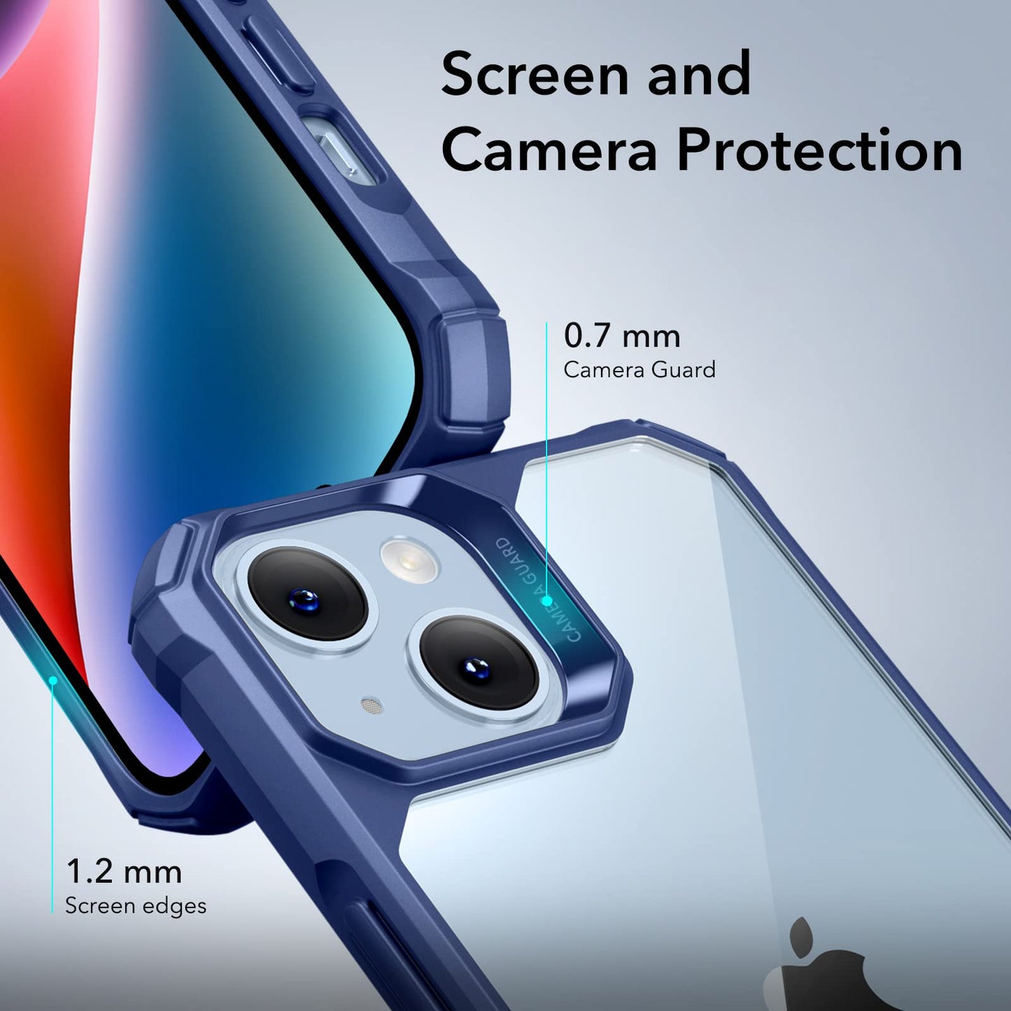 ESR Air Armor Case, Compatible with iPhone 13 Pro Max Case, Military-Grade Drop Protection, Shock-Absorbing Corners, Yellowing-Resistant Hard Back, Scratch Resistant, Clear