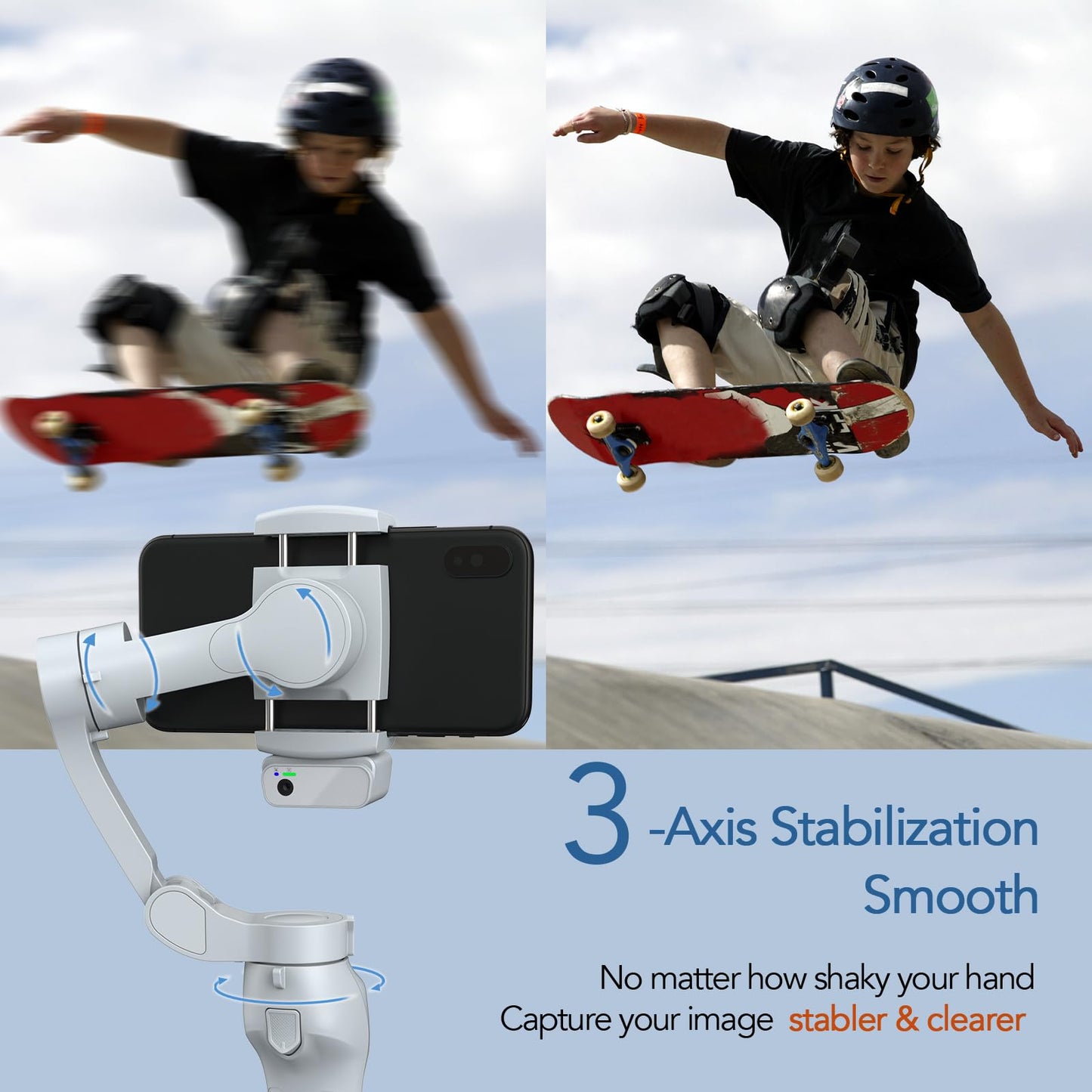 3-Axis Phone Gimbal with Magnetic AI Active Tracker,Gimbal Stabilizer for Smartphone with Fill Light,Phone Stabilizer for Video Recording,Gimbal for Android&iPhone,TikTok YouTube Vlogging Kit