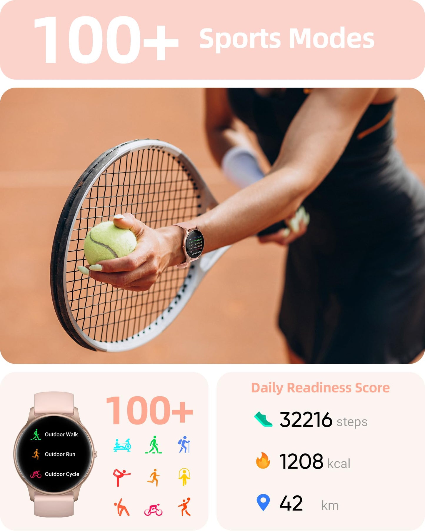 Parsonver Smart Watch for Men Women(Answer/Make Calls), HD Screen Fitness Tracker IP68 Waterproof 100+ Sport Modes, Heart Rate Sleep Monitor, Pedometer, Smartwatch for Android Phones/iPhone Compatible