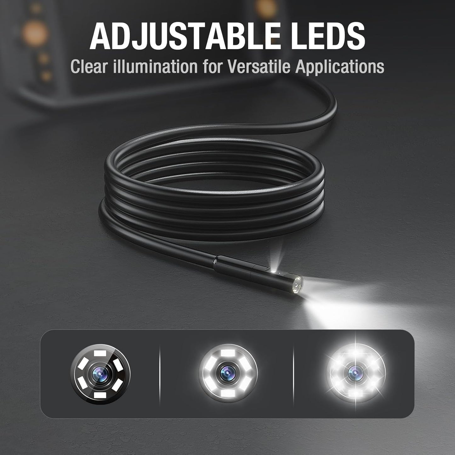 Dual Lens Endoscope Camera with Light, Teslong Mechanic Borescope Inspection Camera with Monitor, Flexible Snake Probe Camera, Fiber Optic Scope for Automotive HVAC Drain Wall