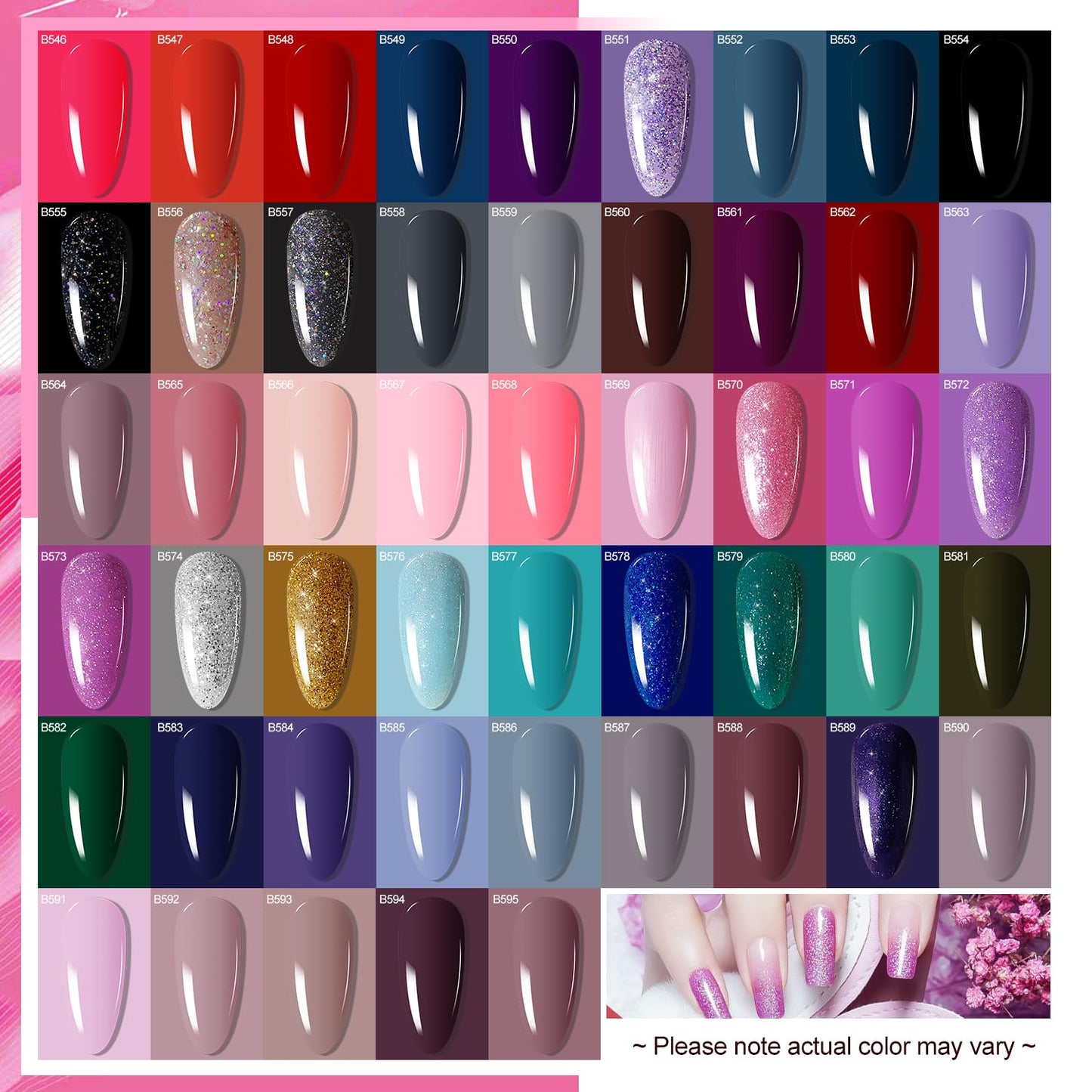 JODSONE 23 PCS Gel Nail Polish Kit with U V Light Popular Color with Durable Base Coat Matte Glossy Top Coat