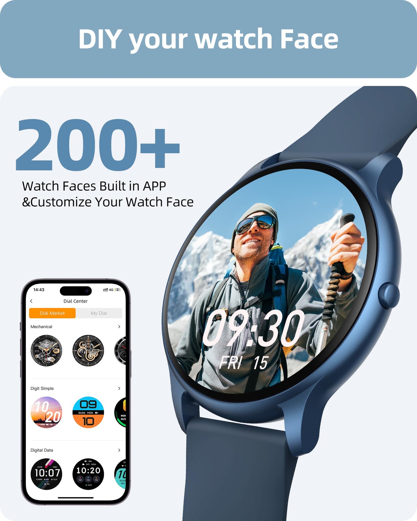 Parsonver Smart Watch for Men Women(Answer/Make Calls), HD Screen Fitness Tracker IP68 Waterproof 100+ Sport Modes, Heart Rate Sleep Monitor, Pedometer, Smartwatch for Android Phones/iPhone Compatible