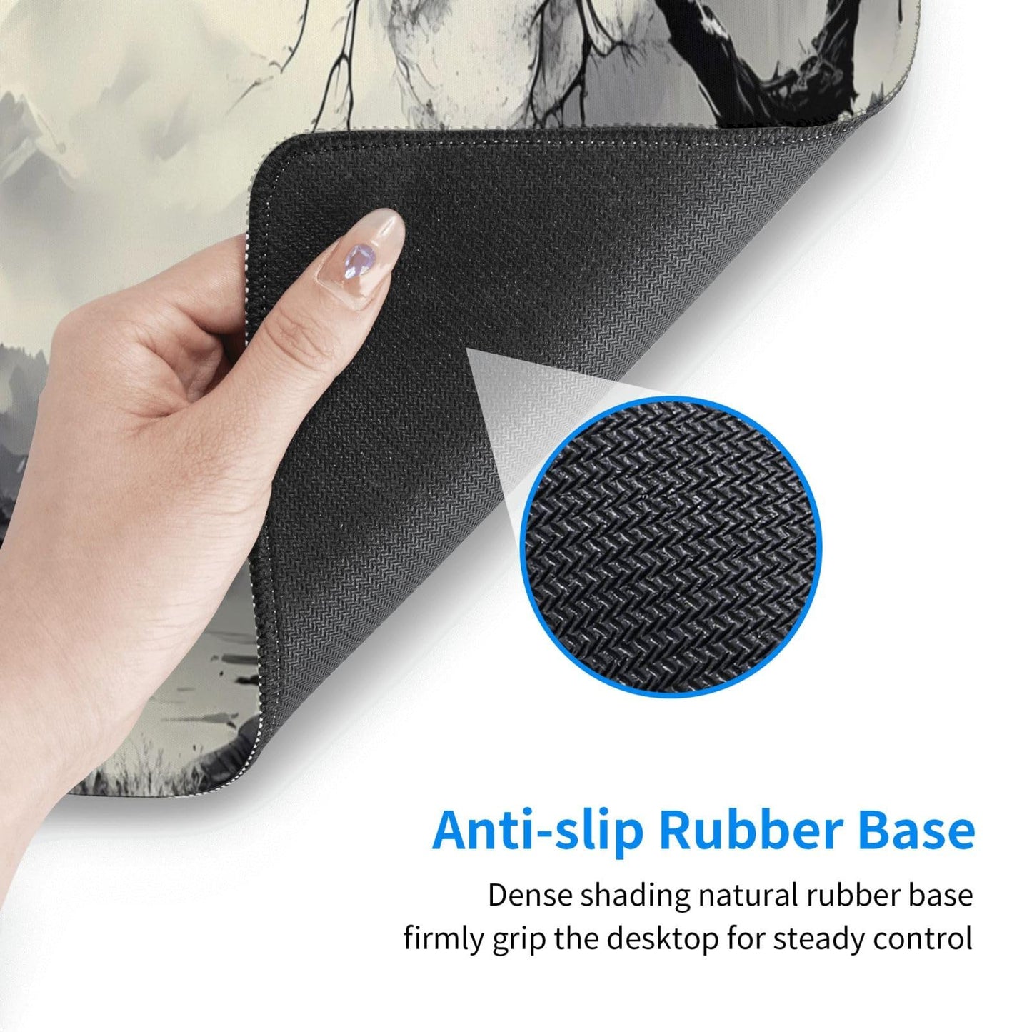 Japanese Mouse Pad, Large Japanese Desk Mat, XL Anime Gaming Keyboard Mat, Non-Slip Rubber Base, Big Extended Desk Protector for Home Office, 31.5”x11.8”