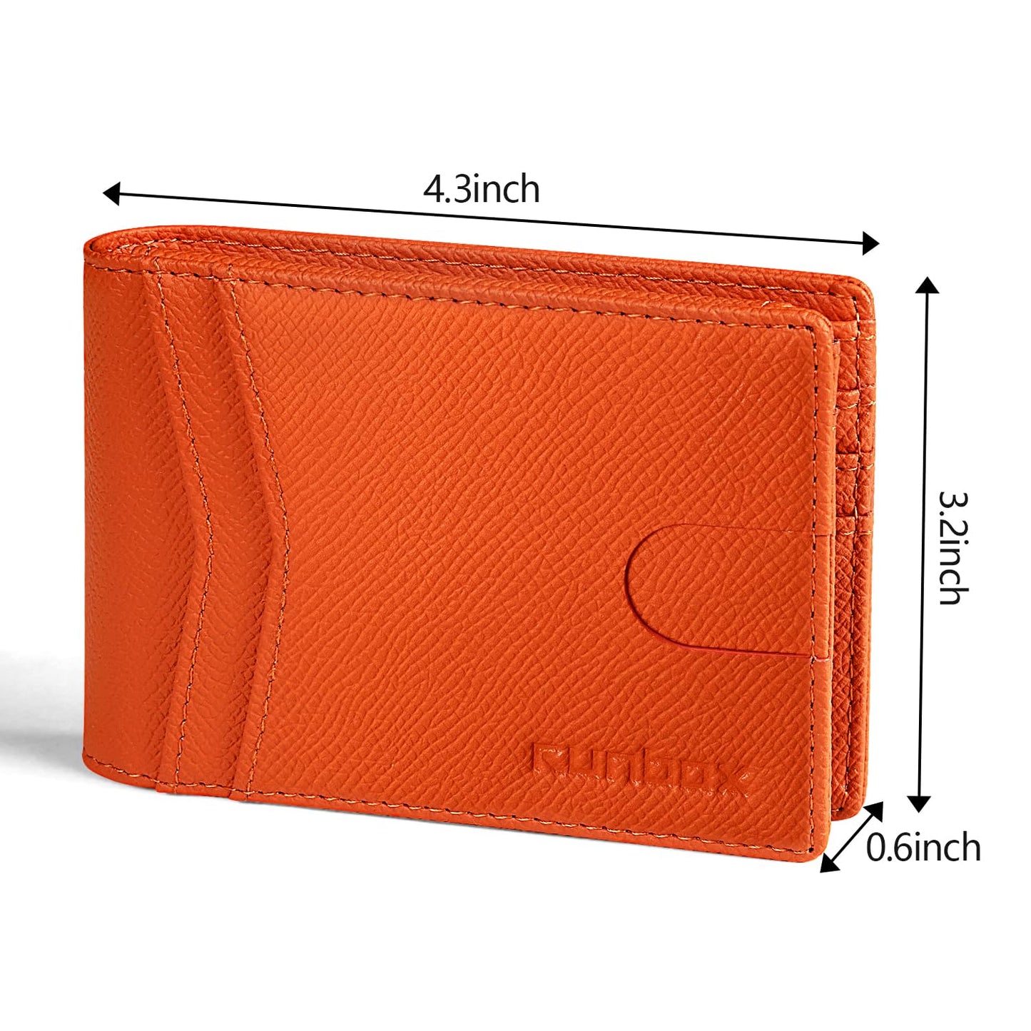 RUNBOX Wallet for Men Slim Rfid Leather 2 ID Window With Gift Box
