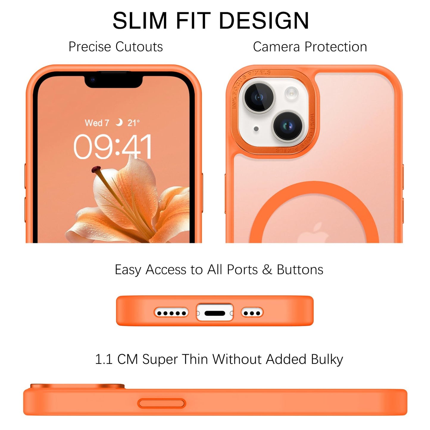 BENTOBEN Magnetic for iPhone 13 Case & iPhone 14 Case [Compatible with Magsafe] Translucent Matte Phone Case iPhone 13/14 Slim Fit Shockproof Women Men Protective Cover for iPhone 13/14 6.1", Hot Pink