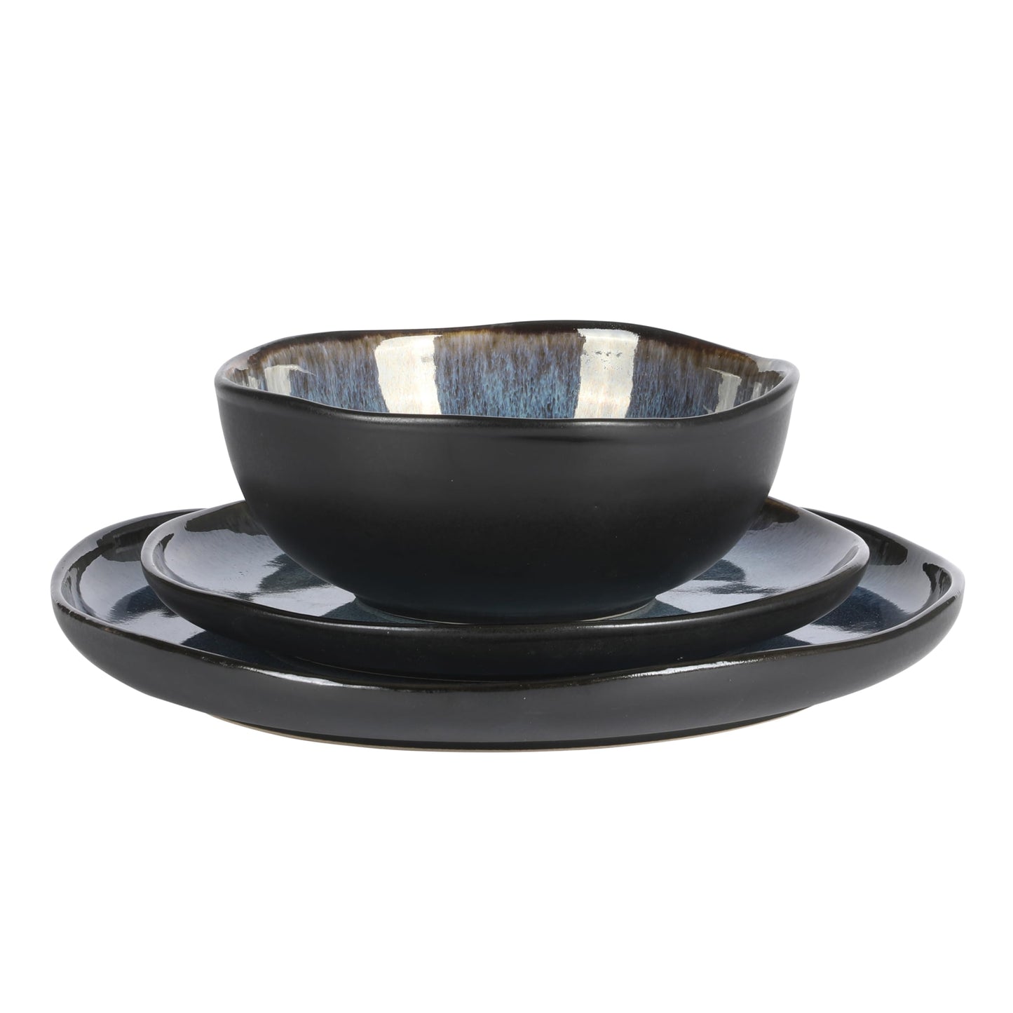 Gibson Soho Lounge Square Reactive Glaze Dinnerware Set, Red, Service for 4 (16pcs)